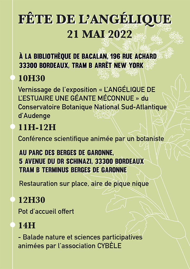 Flyer de la Fête de l'Angélique des Berges de Garonne à Bordeaux